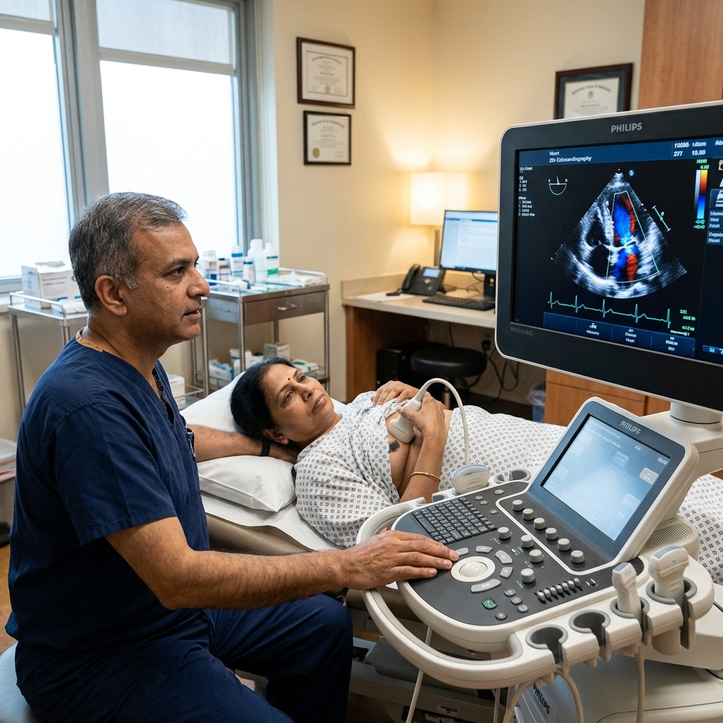 2D Echocardiography with Colour Doppler